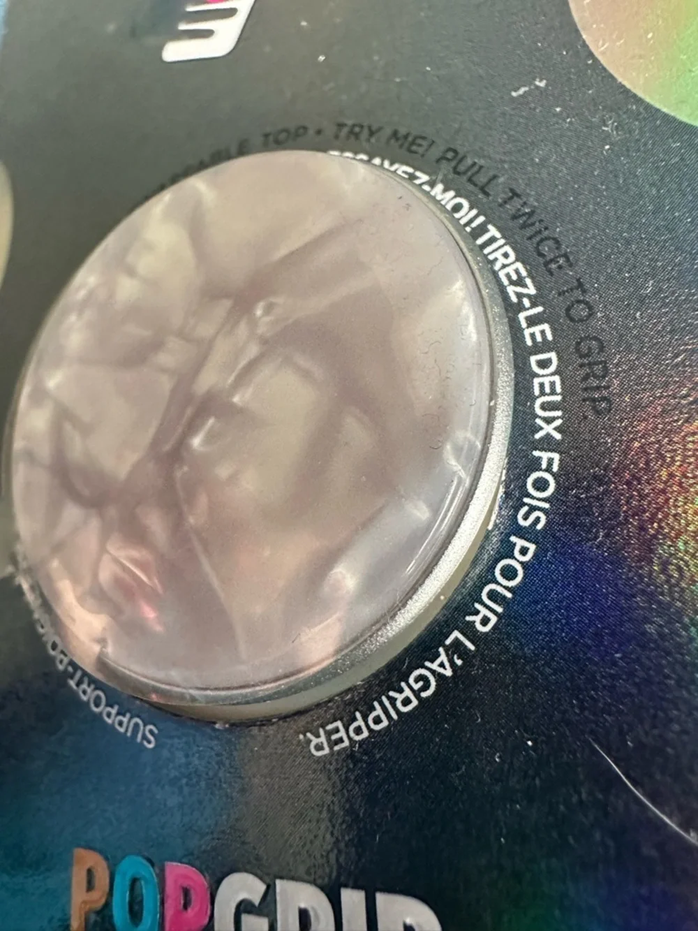 RARE Popsocket NWT Luxe Acetate Pearl White Swappable Top PopGrip
